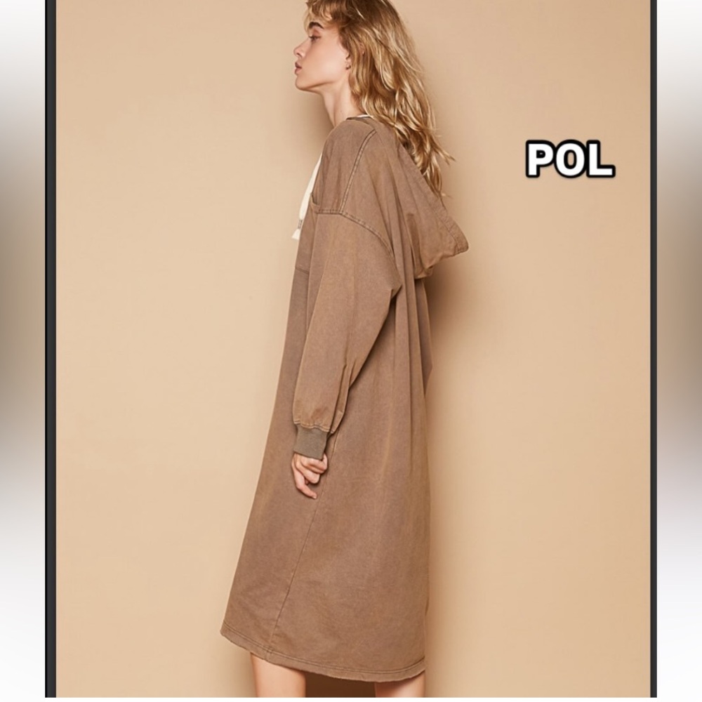 POL Brown Hooded Dress